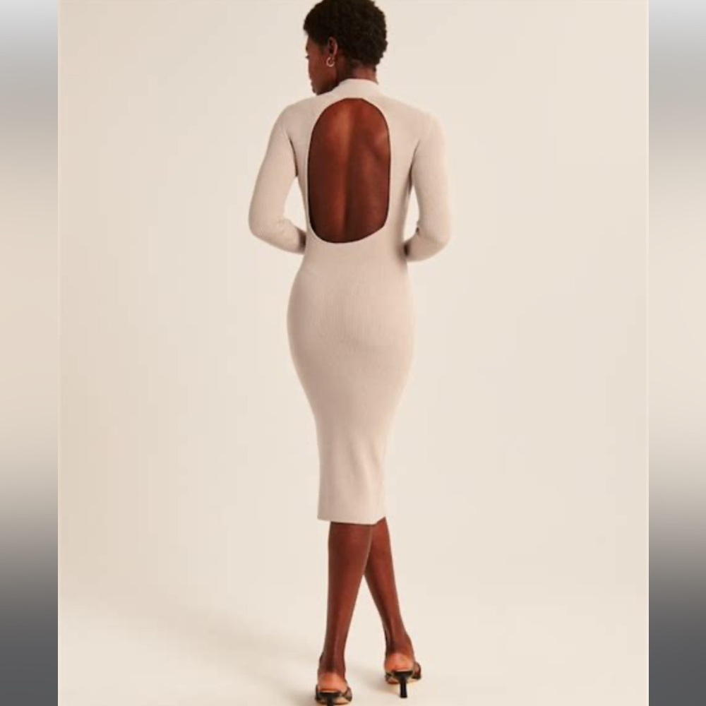 NEW Abercrombie Open-Back Midi Sweater Dress
